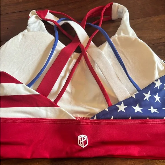 Born Primitive- SZ M USA Flag Ignite Sports Bra Red, White, Blues - Picture 5 of 8